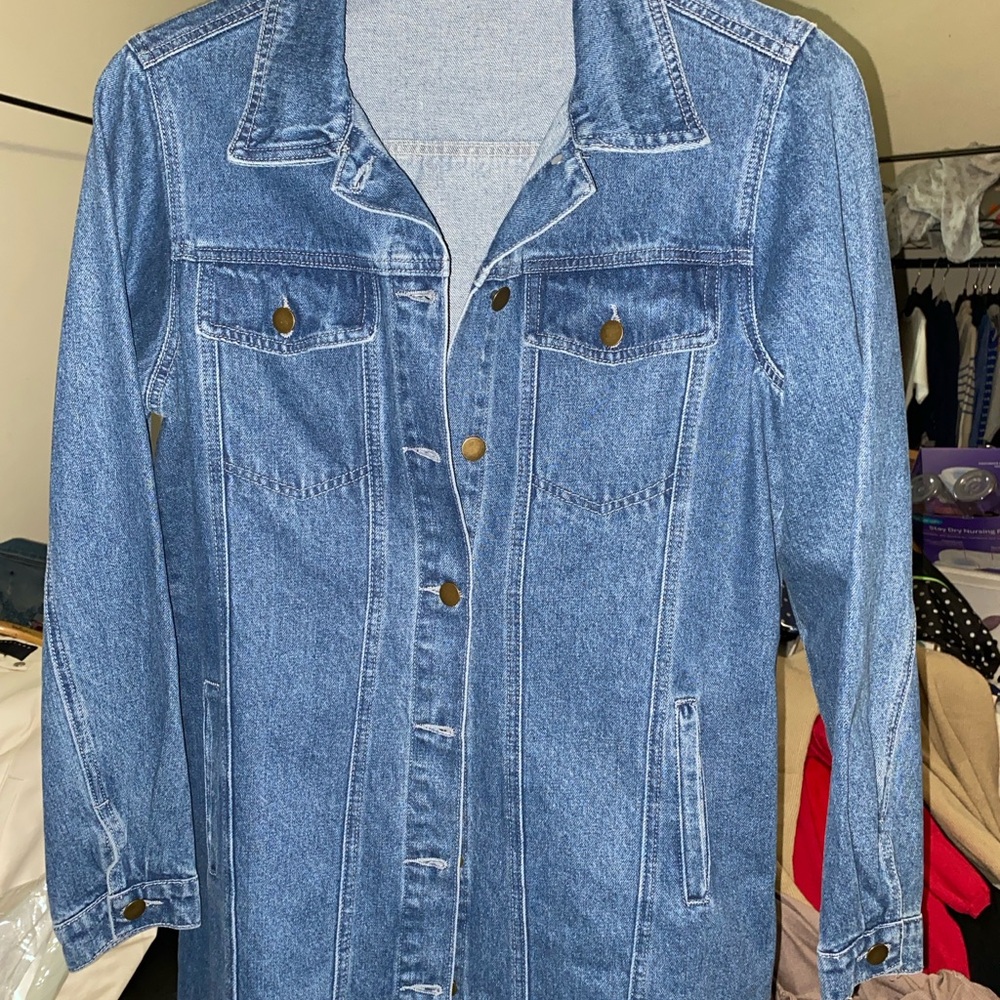 Long denim jacket